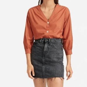 Everlane lantern collarless button down